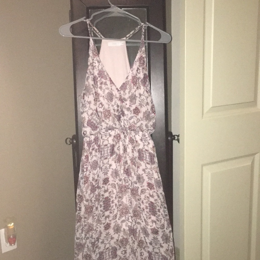 Lush pink floral print maxi dress